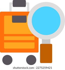 Gepäcksuche, flaches Vektorsymbol-Design