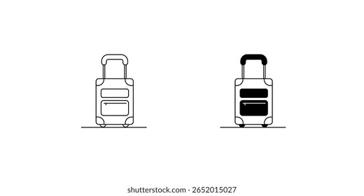 Icono de conjunto de equipaje con fondo blanco Vector Ilustración de stock