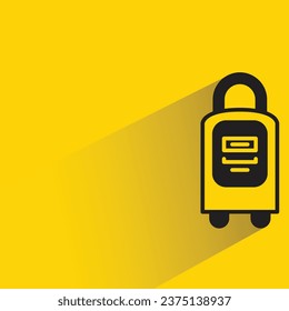 luggage with shadow on yellow background