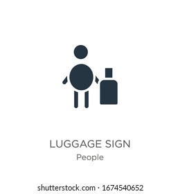 Vector de icono del símbolo del equipaje. Icono moderno de señalización de equipaje plano de la colección de personas aisladas en fondo blanco. La ilustración vectorial se puede utilizar para diseño gráfico web y móvil, logotipo, eps10