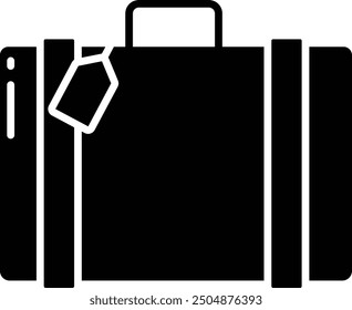 Luggage solid glyph vector illustration