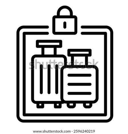 Luggage Storage icon line vector illustration
