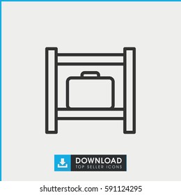 luggage storage icon. Simple outline luggage storage vector icon. On white background.