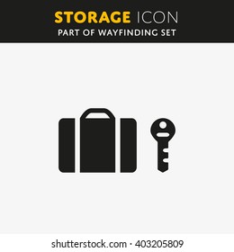 Luggage Storage icon symbol flat style. Vector illustration sign. 