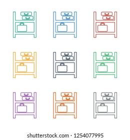luggage storage icon white background. Editable line luggage storage icon from airport. Trendy luggage storage icon for web and mobile.