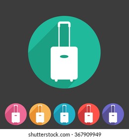 luggage suitcase bag icon flat web sign symbol logo label
