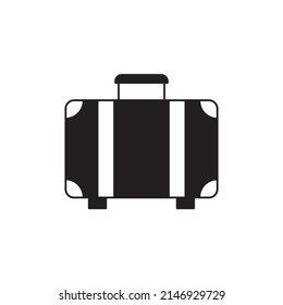 luggage, suitcase icon in black flat glyph, filled style isolated on white background