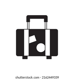 luggage, suitcase icon in black flat glyph, filled style isolated on white background