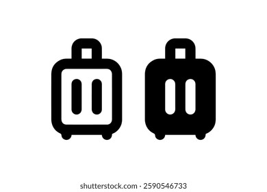 Luggage suitcase icon in outline and solid style Vector