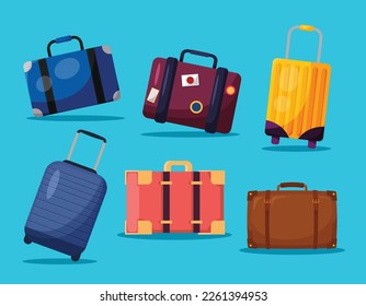 luggage suitcase isolate travel symbol vector illustration