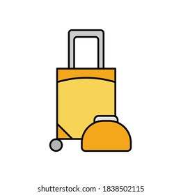 luggage, suitcase, travel line colored icon. elements of airport, travel illustration icons. signs, symbols can be used for web, logo, mobile app, UI, UX