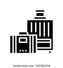 luggage for summer travel vacation glyph icon vector. luggage for summer travel vacation sign. isolated contour symbol black illustration