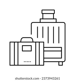 luggage for summer travel vacation line icon vector. luggage for summer travel vacation sign. isolated contour symbol black illustration