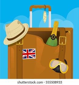 Luggage for Summer Trip, Vector, Illustrator