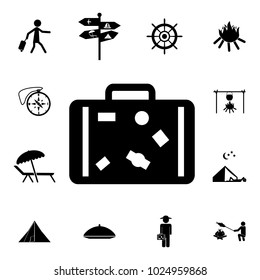 luggage symbol icon. Set of tourism icons. Signs of collection, simple icons for websites, web design, mobile app, info graphics on white background