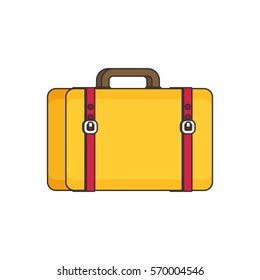 Luggage symbol. Vector illustration of flat color icon.