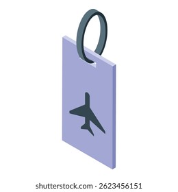 Luggage tag with airplane symbol, ensuring easy identification of bags at the airport