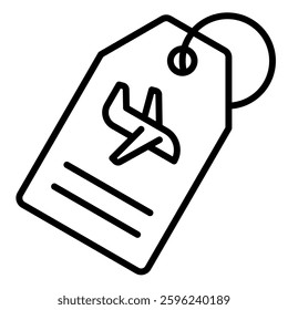 Luggage Tag icon line vector illustration