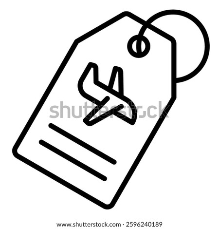Luggage Tag icon line vector illustration