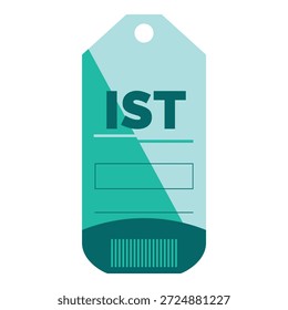 Gepäckanhänger mit dem Code für den Flughafen von Istanbul und dem Barcode, der Reisen, Tourismus und Gepäckabfertigung symbolisiert