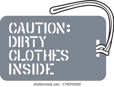 Luggage Tag Template - Caution dirty clothes inside