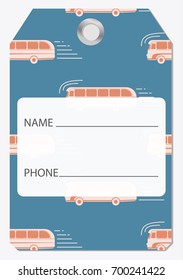 Luggage tag with travel pattern