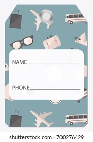 Luggage tag with travel pattern