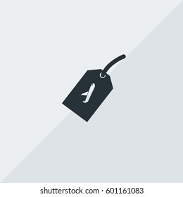 Luggage Tag Vector Icon, Tag For Baggage Using In Airport Symbol. Simple, Modern Flat Vector Illustration For Mobile App, Website Or Desktop App 