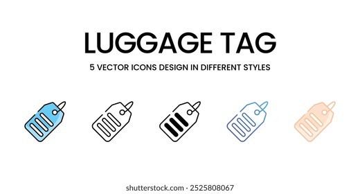 Luggage Tag vector icons set stock illustration