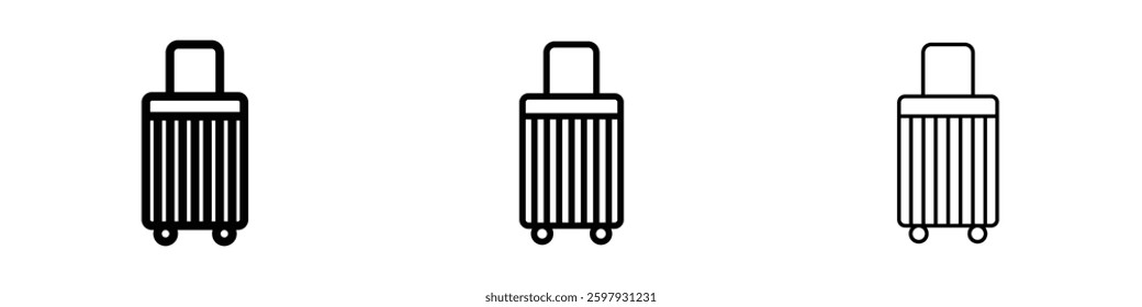 Luggage thin line vector icon set.
