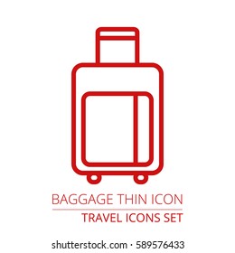 Luggage thin vector Icon illustration EPS10 Part of travel icons set