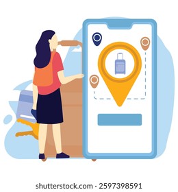 Luggage tracking Vector illustration Vector Illustration Which can easily modify or edit


