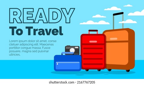 Luggage travel background Vectors art and ilustrations