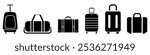 luggage for travel Baggage trip or travel bag vector pictogram sign icon symbol ui and ux design glyphs