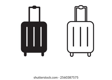 luggage for travel Baggage trip or travel bag vector pictogram sign icon symbol ui and ux design, glyphs and stroke line