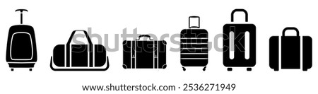 luggage for travel Baggage trip or travel bag vector pictogram sign icon symbol ui and ux design glyphs