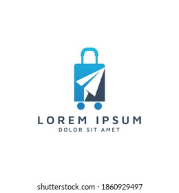 luggage and travel negative space logo design