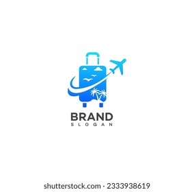 luggage travel and tours logo vector design