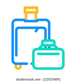 luggage traveler color icon vector. luggage traveler sign. isolated symbol illustration