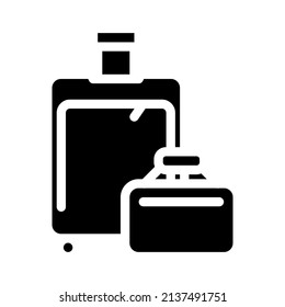 luggage traveler glyph icon vector. luggage traveler sign. isolated contour symbol black illustration