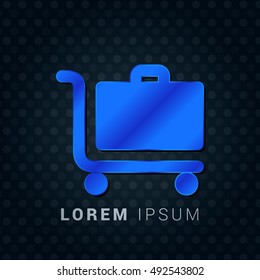Luggage Trolley Blue metallic chromium precious Icon / Logo Design
