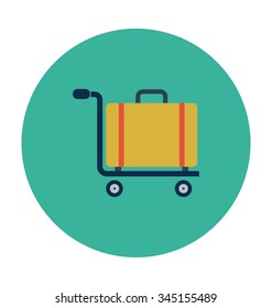 
Luggage Trolley Colored Vector Icon
