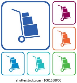 Luggage Trolley flat icon vector illustration