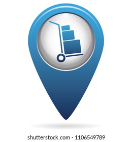 Luggage Trolley flat icon vector illustration