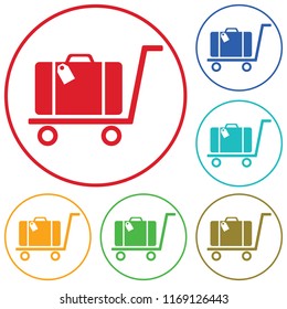 Luggage Trolley flat icon vector illustration