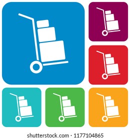 Luggage Trolley flat icon vector illustration