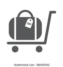 Luggage Trolley flat icon vector illustration EPS10