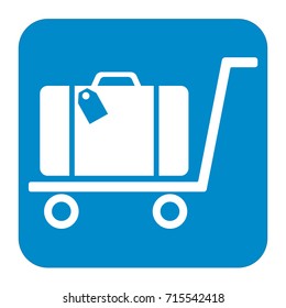 Luggage Trolley flat icon vector illustration