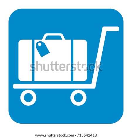 Luggage Trolley flat icon vector illustration