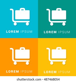 Luggage Trolley Four Color Material Designed Icon / Logo